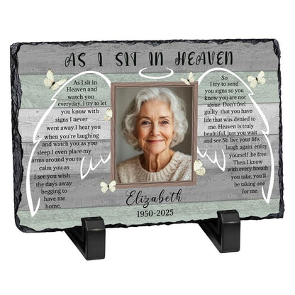 Personalized Memorial Picture Frame, Gifts for Loss of Loved One | Custom Photo & Name Sympathy Stone Frame, Customized Bereavement Condolence Gifts for Loss of Dad Mom Husband Wife Son - color: Style 1