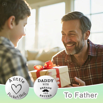 YALLNASL Grandma Aunt Mom Mothers Day Gift for Women Wife Grandpa Uncle Dad Fathers Day Presents for Men Husband Pocket Token - color: Daddy Beards