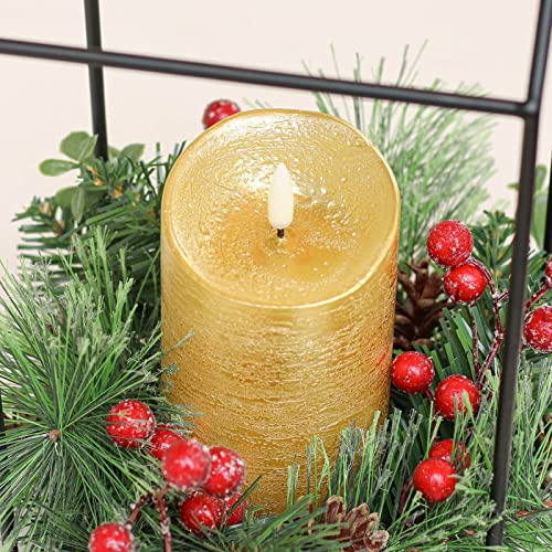 ANGELLOONG Gold Pillar Candles, Flameless Candles with Remote for Christmas - color: Gold