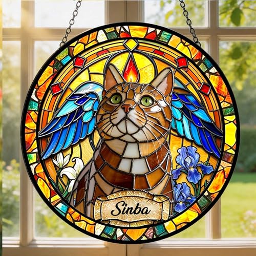 Custom Pet Portrait Suncatcher from Photo, Personalized Dog Cat Stained Glass Window Hanging Ornament, Rainbow Maker Garden Decor, Pet Loss Memorial Gift, Sympathy Remembrance Keepsake (Style 6) - color: Style 6