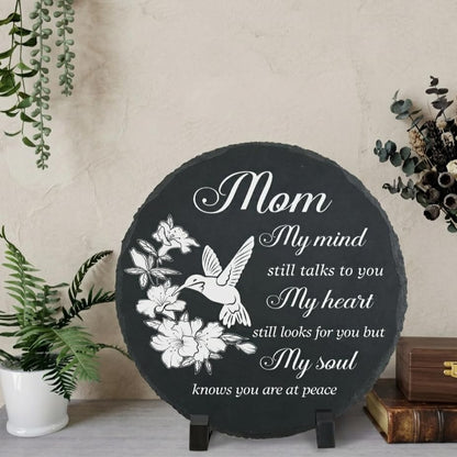 Memorial Slate Stone for Loss of Mom Sympathy Gifts in Memory of Mother Garden Stepping Stone - My Mind Still Talks to You
