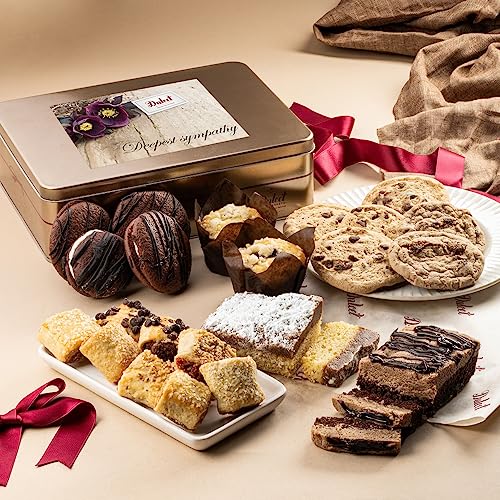 Sympathy Gift Baskets For Women by Dulcet Gift Baskets - Sympathy Gift of Freshly Baked Goods Individually Wrapped - Whoopie Pies, Blueberry Muffins, and Cookies Assortment - Snack Box of Freshly Baked Goods - color: Sympathy