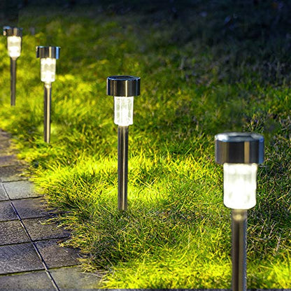 GIGALUMI Outdoor Waterproof Solar Pathway Lights, 12 Pack Cold White - color: Cold White, size: 12 PACK