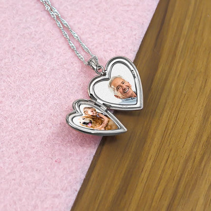 PicturesOnGold.com Heart Locket W/Diamond 2/3 Inch X 2/3 Inch Silver - style: Locket + Engraving