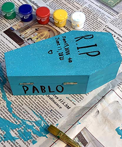 Creative Hobbies Medium 12 Inch Halloween Coffin Box - Fillable Hinged Box for Halloween Décor, Party Favor, Goth, Decoration, Pet Casket - size: 12" - 1 Pack