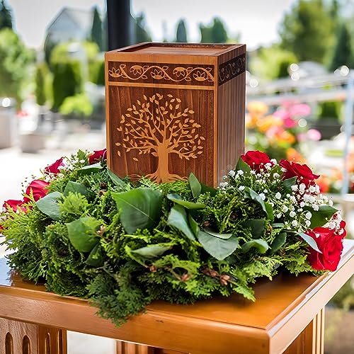 Large Wooden Cremation Urns for Human Ashes Adult Male Female - size: Large