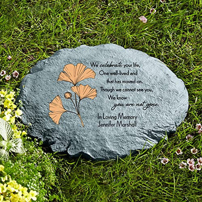 Let's Make Memories Personalized Sympathy Garden Stone - Always with Us - Condolence & Memorial Gift - Customize with Message -11" Lx6 Wx3 D - style: Traditional