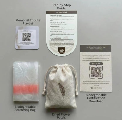 Biodegradable Water Burial Urn Kit with Pink Flower – Cruise Approved Ocean Ashes Scattering Ceremony with Certificate (3 Sizes) (Large) - size: Large
