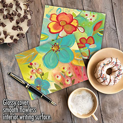 The Best Card Company - 10 Assorted Flower Cards Blank for Women (4 x 5.12 Inch) - All Occasion Floral Greetings Boxed - Summer Flowers M3741OCB-B1x10 - style: Summer Flowers
