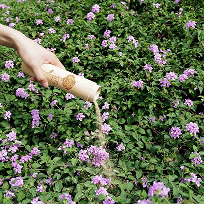 2 Pack Small Biodegradable Bamboo Scattering Tubes Urn for Human Ash - color: Flowers, size: Small (Set of 2)