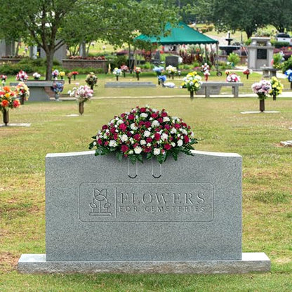 Sympathy Silks Artificial Cemetery Flowers - Grave Headstone Flowers for Mother's Day - Garden Mums Beauty Pink and Cream Saddle