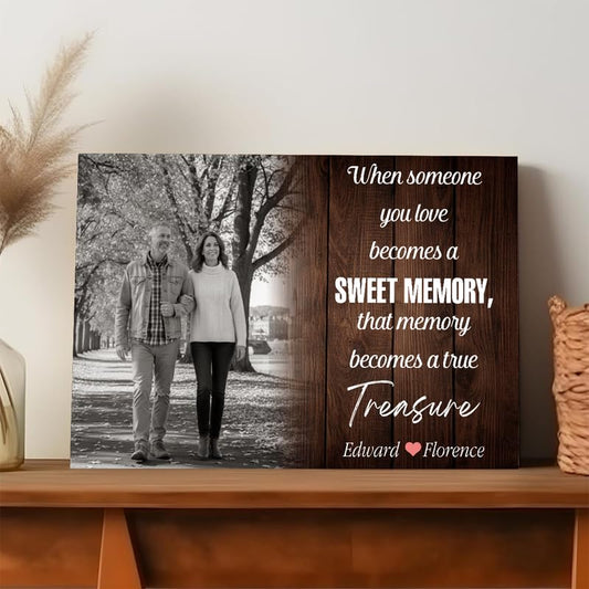 KOLMALK Personalized Memorial Canvas for Loved One, In Loving Memory Remembrance Wall Art, Sympathy Gift for Loss of Husband Wife Mom Dad Son or Daughter, Custom Photo Memorial Print(12x8 inch)#1 - color: Design 01