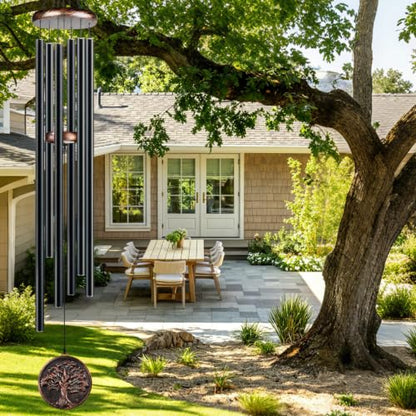 60” Large Wind Chimes for Outside, Deep Tone Tree of Life Decor - size: 60" Tree of Life