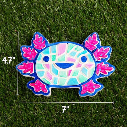 Creative Roots Paint Your Own Stepping Stone Kit, Axolotl | DIY Garden Stepping Stone Activity, Arts and Crafts Project for Kids, Includes Pre-Cast Ceramic and Paints - style: Axolotl