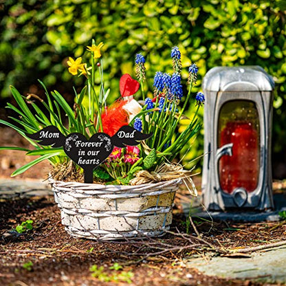 Wesiti Memorial Stakes Cemetery Grave Plaque Stake Markers Memorial Garden Wing Sign Remembrance Plaque Waterproof Sympathy Grave for Loss of Cemetery Decoration(Parents) - style: Parents