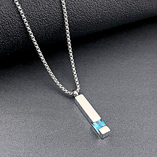 YOUFENG Urn Necklaces for Ashes Birthstone Cube Urns for Human Ashes Memorial Cremation Urn Locket Keepsake Ashes Jewelry - style: Silver - December