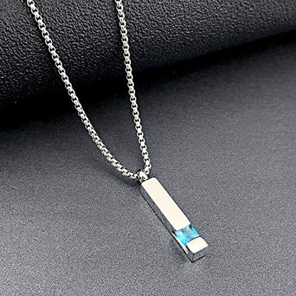 YOUFENG Urn Necklaces for Ashes Birthstone Cube Urns for Human Ashes Memorial Cremation Urn Locket Keepsake Ashes Jewelry - style: Silver - December