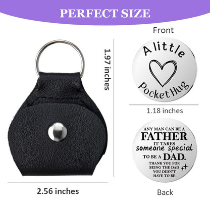 Pocket Hug Token for Women Mom Friend Birthday gifts for Her Him Long Distance Gifts for Men Dad Son Inspirational Keychain - color: Stepfather Dad