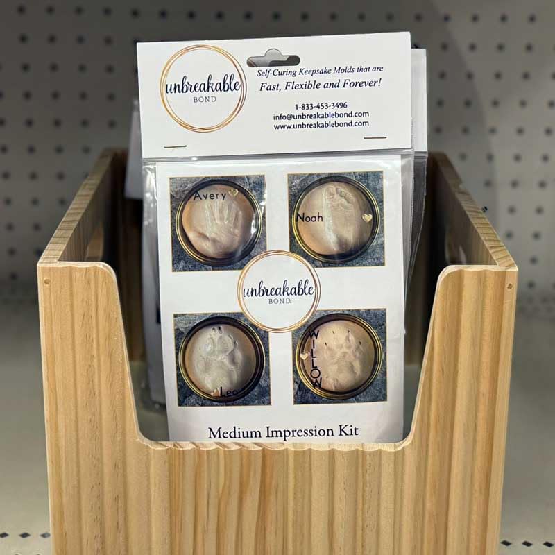 Unbreakable Bond® Pet Paw Print Memory Kit, Self-Curing Molding Putty with Gold Display Tin, No-Bake Pet Memorial Impression Set (Medium) - size: Medium