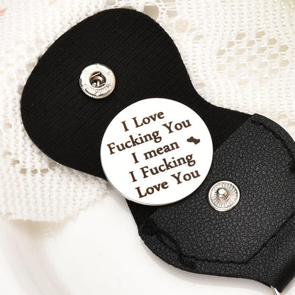 Sisadodo Pocket Hug Token Long Distance Relationship Keepsake Gifts for Son Daughter Birthday Christmas Gifts for Women Men - color: I Love Fucking You