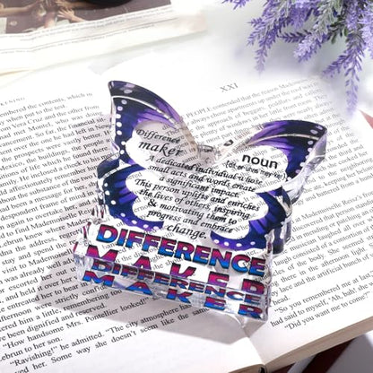 Thank You Gifts for Mentor Teacher Coach Boss Lady, Boss Gifts for Women, Difference Maker Gifts for Women Coworker Staff Employee Bosses Day, Appreciation Motivational Decorative Signs Plaques - style: Difference Maker