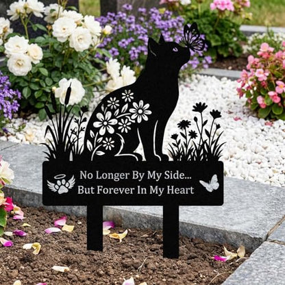 Cat Grave Marker for Cat Cemetery, Metal Yard Memorial, Garden Stake Decoration for Loss of Pet