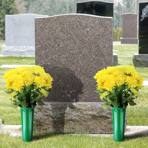8 Pcs Cemetery Vases for Grave - Plastic Flower Holders with Spikes, Cone Vase for Memorial Day Grave Accessories Cemetery Decorations (Green)