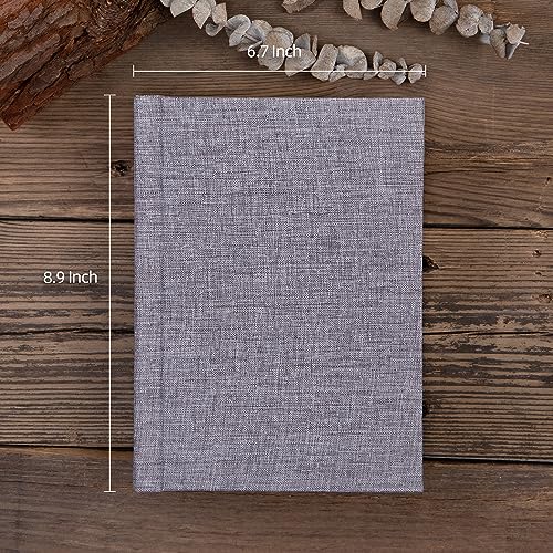 Pssoss 4x6 Photo Album with Writing Space, Linen Cover, 30 Photos, Gray - color: Gray, size: 30 Photos