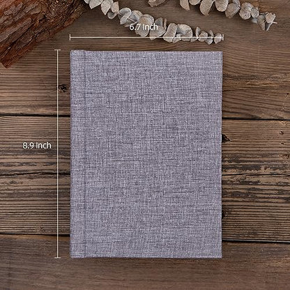 Pssoss 4x6 Photo Album with Writing Space, Linen Cover, 30 Photos, Gray - color: Gray, size: 30 Photos