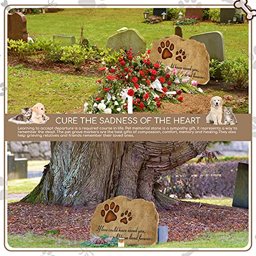 Jetec Dog Memorial Stone Dog Garden Memorial Stone Paw Prints Pet Headstone Resin Grave Marker Pet Loss Gifts Sympathy Gifts for Indoor Outdoor, 11 x 7.5 Inch