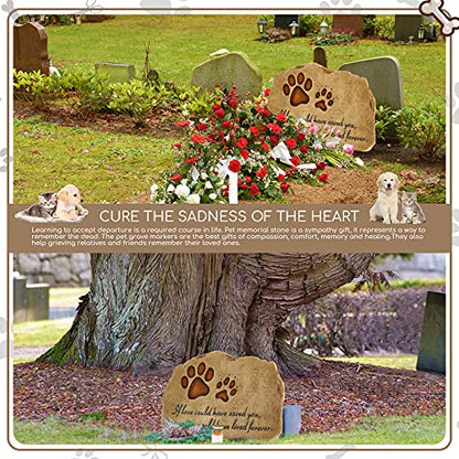 Jetec Dog Memorial Stone Dog Garden Memorial Stone Paw Prints Pet Headstone Resin Grave Marker Pet Loss Gifts Sympathy Gifts for Indoor Outdoor, 11 x 7.5 Inch
