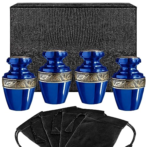 Trupoint Memorials Cremation Urns for Human Ashes, Funeral Memorial Urn for Male and Female, Decorative Burial Grecian Urn Collection for Adult Men & Women - Grecian Blue and Gold, 1 Keepsakes - color: Blue, size: Keepsake