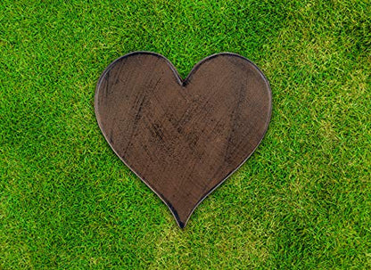 Heart Cast Iron Stepping Stone, 12-Inch - size: 12-Inch