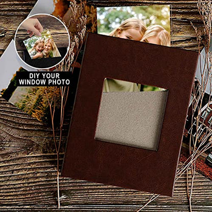 Ywlake Photo Album 4x6 50 Pockets 2 Packs, Small Mini Capacity Leather Photo Albums, Each Pack Holds 50 Top Loader Vertical Only Pictures Brown - color: Brown, size: 50 Photos/2PK