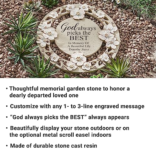 Let's Make Memories Personalized God Always Picks The Best Sympathy Garden Stone - Condolences