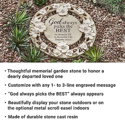 Let's Make Memories Personalized God Always Picks The Best Sympathy Garden Stone - Condolences