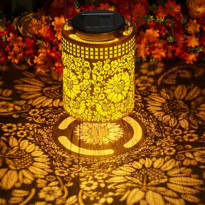ZKLILI Sunflower Solar Lanterns Outdoor Waterproof Hanging Solar Lights Sunflower Gifts for Women Men Mom Lanterns for Yard, Patio, Lawn, Pathway, Landscape, Garden Decor - style: Sunflower