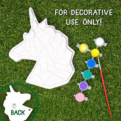 Creative Roots Mosaic Unicorn Stepping Stone, Includes 7-Inch Ceramic Stone & 6 Vibrant Paints, DIY Garden Stepping Stone Kit for Kids Ages 6+ - style: Unicorn