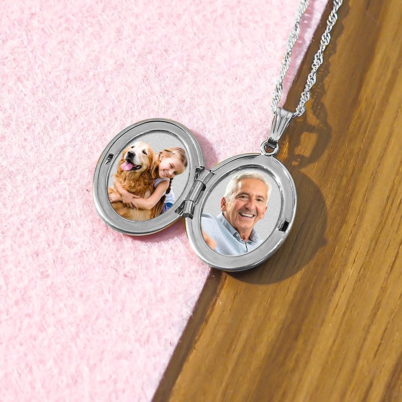 PicturesOnGold.com Oval Picture Locket in Silver - 3/4 x 1 inch - Includes 18 inch Chain - style: Locket Only