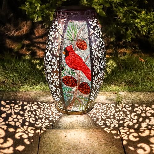 Solar Lantern Outdoor Waterproof, Cardinal Gifts for Women, Garden Decor - color: Cardinal-A