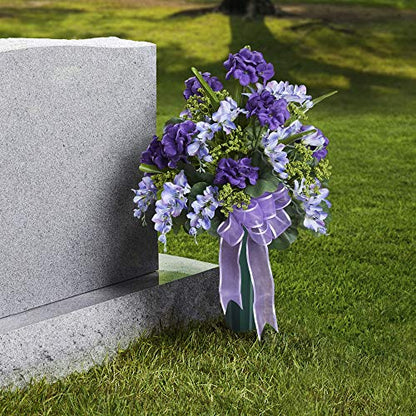 FloraCraft Plastic Cemetery Vase with Detachable Spike 3 Inch x 7 Inch Green