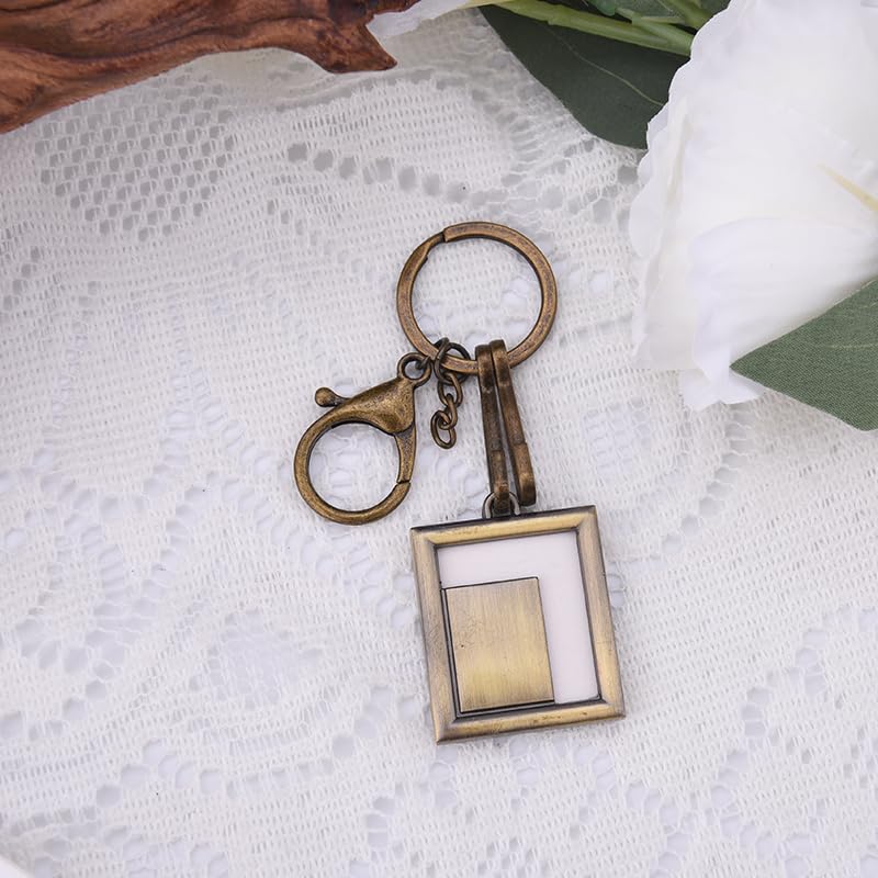 Angel Keychain with Picture for Women Condolences Gift for Loss Bereavement Gifts - color: Square