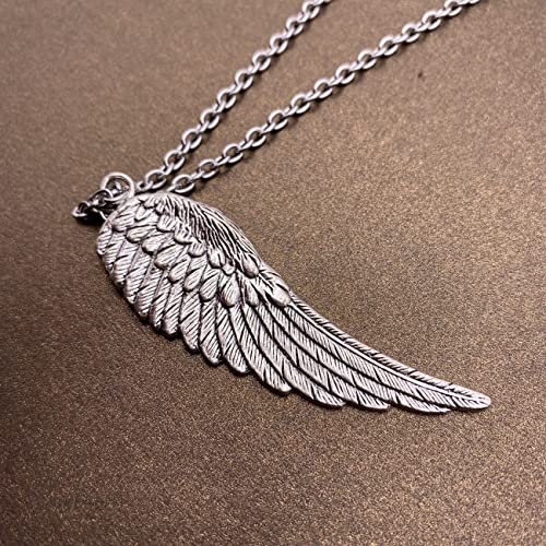 Angel Wings Necklace for Women Silver Stainless Steel Chain Jewelry