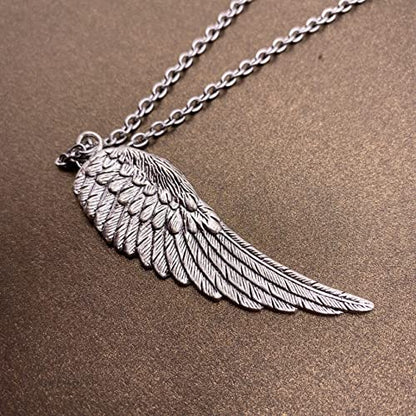 Angel Wings Necklace for Women Silver Stainless Steel Chain Jewelry