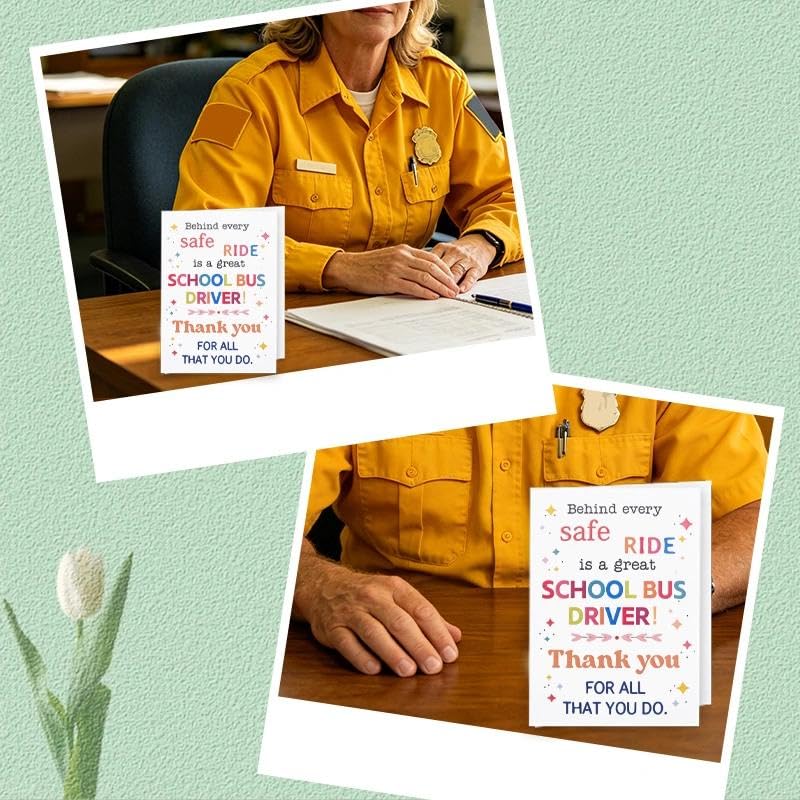 School Bus Driver Appreciation Card Envelope Birthday Christmas First Day End of Year Retirement Gifts for School Bus Driver Thank You Cards Gifts SchoolBus Drivers Greeting Card Present Gift Ideas - color: School Bus Driver Appreciation Card