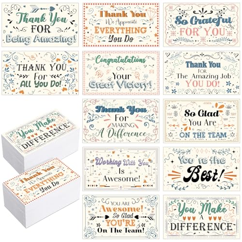 Yeaqee Employee Appreciation Cards Kudos Notes Motivational Blank,Drawing - style: Drawing