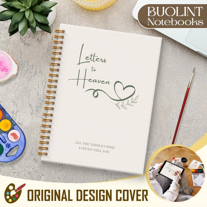 Letters to Heaven Notebook Journal 5.5x8.3, Grief Journal for Women, Memorial Sympathy Gifts for Loss of Loved One, Remembrance Bereavement Gifts Spiral Hardcover Notebook(White) - color: White