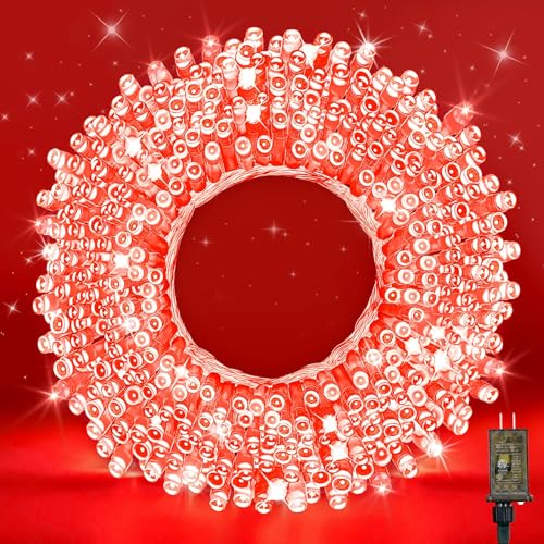 LED Fairy Lights, Connectable Red Christmas String Lights with Timer - color: Red, size: 100FT