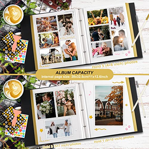 Lanpn Self Adhesive Photo Album Scrapbook 80 Pages, Linen Photos Albums DIY Sticky Magnetic Pages holds 4X6 7x5 A5 Picture for Family Wedding Birthday (Large-40 Sheets/80 Pages, Blue) - color: Blue, size: Sticky Page (Large,80 Pages)