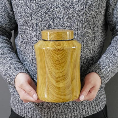 Custom Cremation Urns for Human Ashes Adult Male Men with Picture - color: Wood - Nature Peace, size: Custom